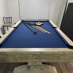 Pool Table With Supplies