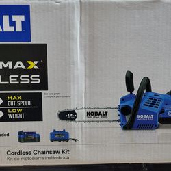 Kobalt 24V  12-in Brushless Cordless Electric Chainsaw, 4.0Ah Battery & Charger Included 