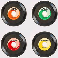Four SEALED 3-inch  Beatles Records 