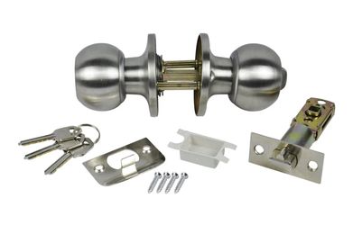 NewBrushed Nickel Entry Door Knob w/ Lock & Keys