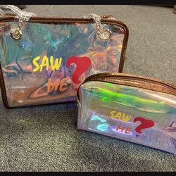 Travel Toiletry Bag for Women, TPU Makeup Bag Toiletry Bags for Traveing Women, Dazzling Clear Cosmetic Bag Womens Travel Toiletry Bag