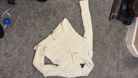 Cream Cable Knit Button-Up Cardigan