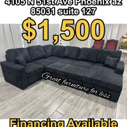 Sectional Bed With Storage And USB Black Brand New