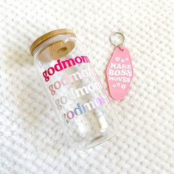 Custom Glass Cup & Motel Keychain