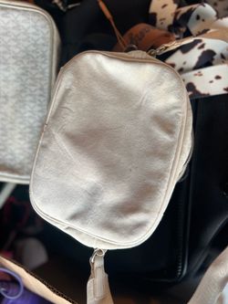 Small Metallic Cream Crossbody Sling Bag