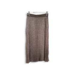 Vince Canuto Brown Spotted Pleated Midi Skirt