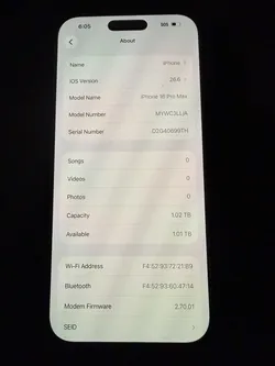 iPhone 16 Pro Max 1tb Black