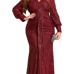 Plus Size Sequin Dress (Formal, Cocktail, Evening Party, Maxi Dress)