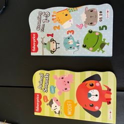 2 new fisher price books counting and animal sounds 