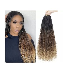 7 Packs Goddess Box Braids Crochet Hair 24 Inch Crochet Braids Curly Bohemian