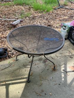 PENDING: Outside short round table (metal)