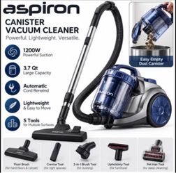 Aspiron 1200W Bagless Canister Vacuum – 5 Tools – New