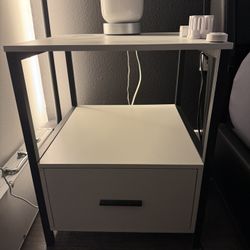Minimalist White & Black Nightstands (Set of 2)
