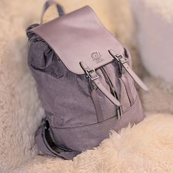 Herschel Light Purple, Nylon and Leather material, Medium Sized Backpack