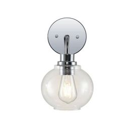 Jonathan Y Sandrine 6.5 in. 1-Light Chrome Iron/Seeded Glass Cottage Rustic LED Vanity Light