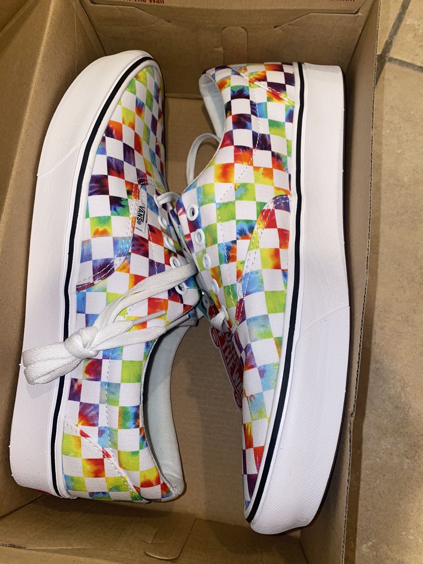 Tie Dye checkered Vans