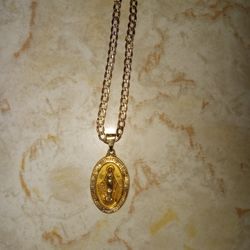 14k Solid Gold Chain With Pendant 