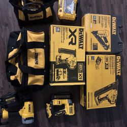 DeWalt Lot – 7 Nail Guns + Jobsite Light (Brand New/Unused)