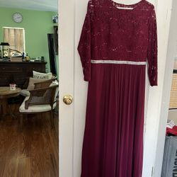 Burgundy Mother Of The Bride Dress