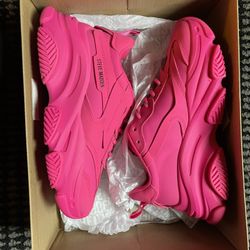 Steve Madden Possession Platform Sneaker - Neon Pink