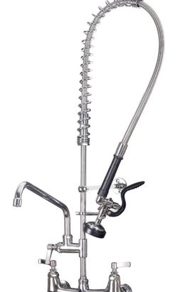Commercial Sink Faucet with Sprayer 36 inch Commercial Faucet Pre Rinse Sprayer 8 inch Wall Mount Center with 12 inch Add on Spout