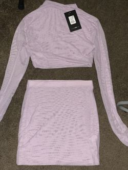 2 piece lavender mesh set
