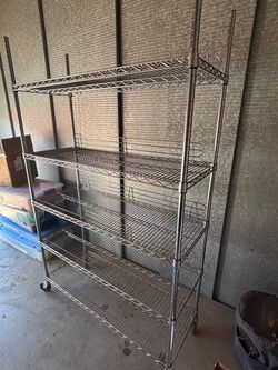 Stainless steel rolling shelving unit