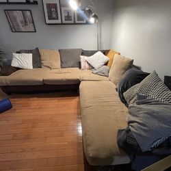 Couch sectional and lamp
