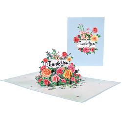 Thank You 3D Pop-up Greeting Card with Envelope