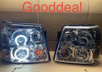 #OH172 2003-2006 Cadillac Escalade Chrome LED Xenon HID Headlight Pair head lights lamp