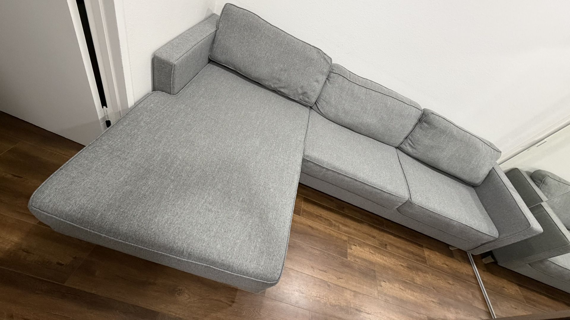 Living Spaces Calais Gravel Sectional Sofa 