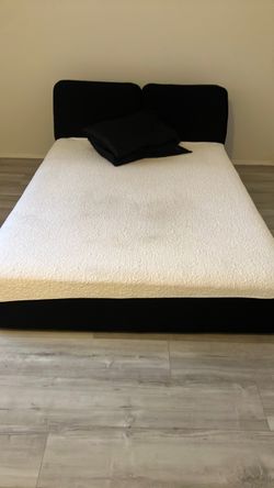 Queen Bed with metal frame and Low profile platform