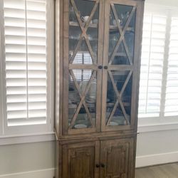 Custom built Wine Rack Cabinet Sideboard Buffet Coffee Hutch Hand Built Hutch Farmhouse farm house Carpenter Floating shelf faux Beam 