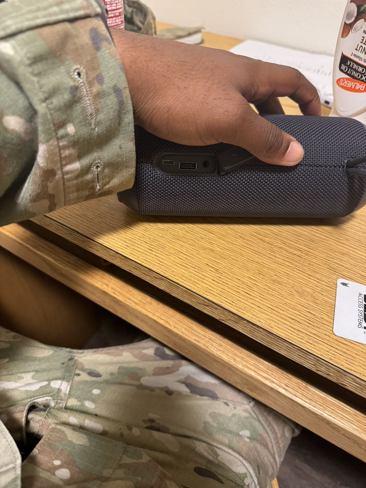 The speaker is a Onn Brand that is 9inches