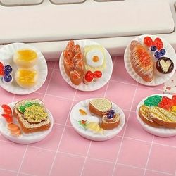 Miniature Dollhouse Food Plates And Container 