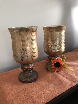 Glass candle holder set $35 set