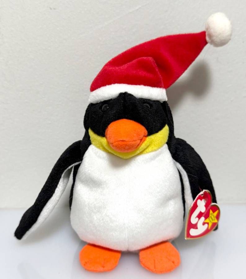 Ty Beanie Babies Collection Zero The Holiday Christmas Santa Penguin Stuffed Animal Toy