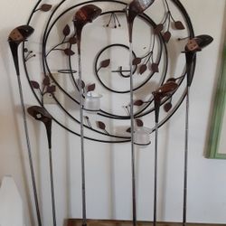 Set Of Antique Wooden Golf Clubs