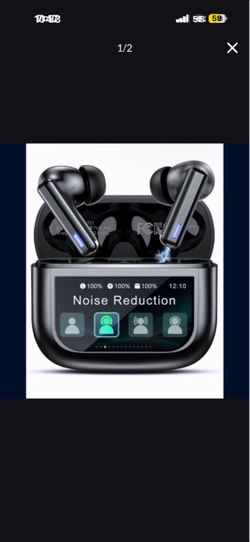 Bluetooth Wireless Earbuds with Smart Touch Screen & Noise Cancellation