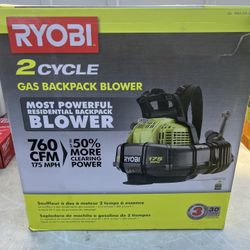 RYOBI 175 MPH 760 CFM 38cc Gas Backpack Leaf Blower