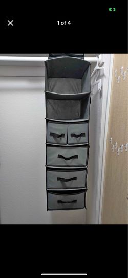 Hanging Closet Organizer with Drawers – Gray