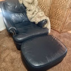 Midnight Blue Chair Duo... Genuine Leather
