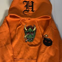 Hoodie Sweatshirt Orange devil BY HI THREADZ