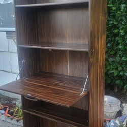 Wooden Secretary Bookshelf Cabinet Shelf