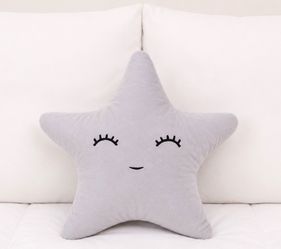 Gray Star Plush Decorative Cushion Pillow - NEW