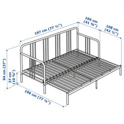 IKEA Sofa Bed With Two Twin Mattresses 