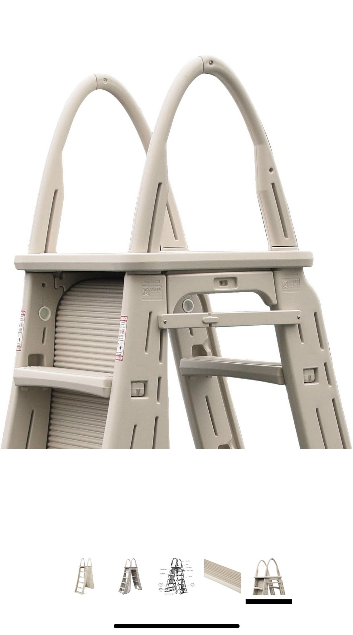 Ladder Plastics AFrame 7200 Above Ground Adjustable Pool RollGuard