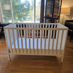 IKEA Baby Crib And Waterproof Mattress 
