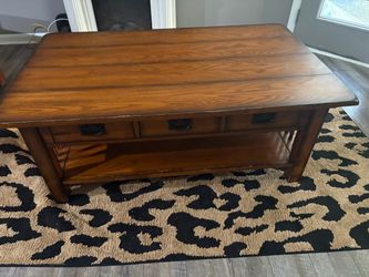 Rustic wooden coffee and side tables