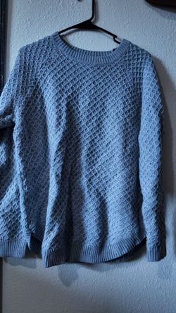 Light Blue Textured Knit Sweater